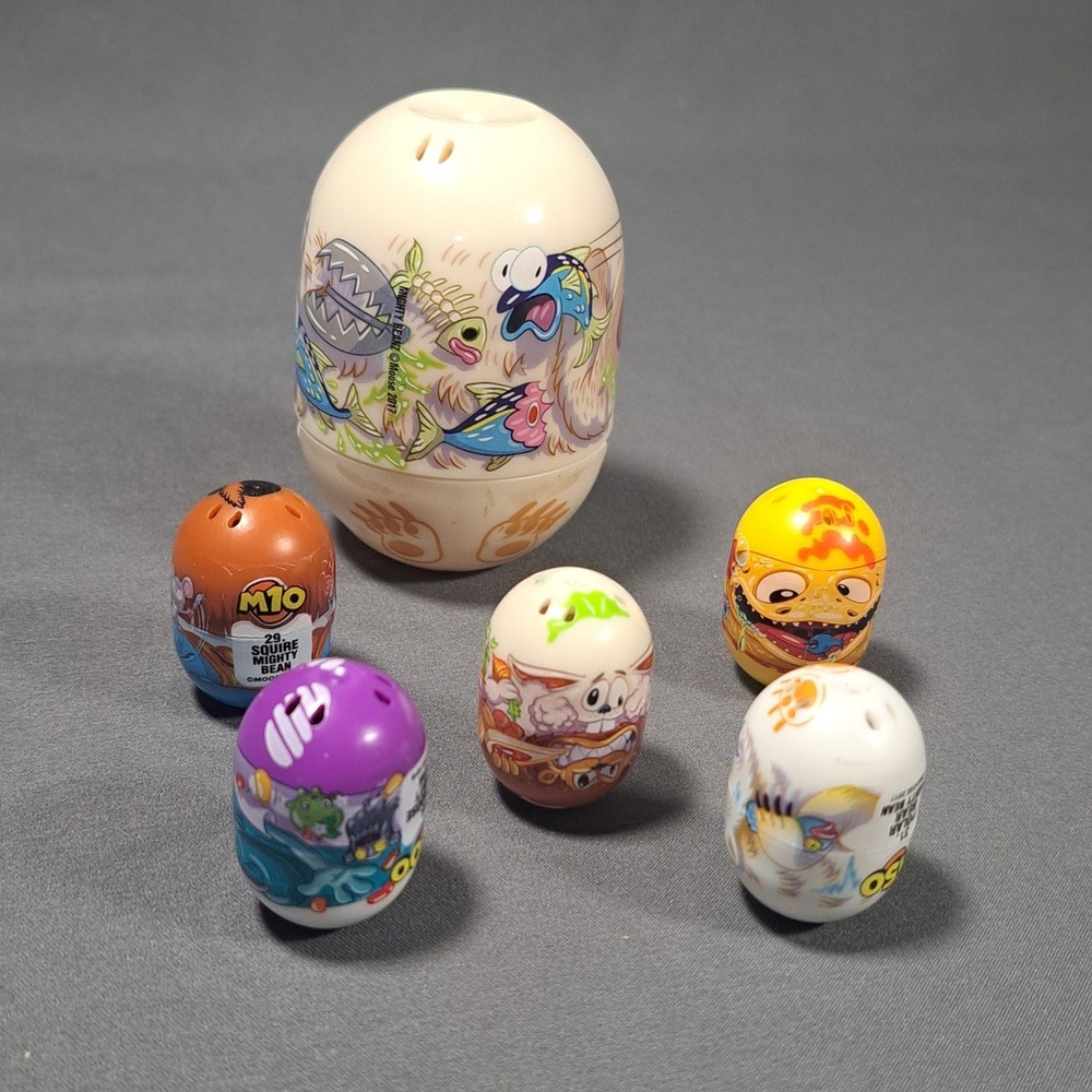 Moose Toys Mighty Beanz 2017 Big Bean Storage Pod and 5 Mighty Beanz Lot Collect